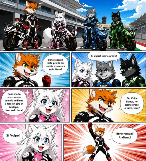Gli otto piloti sulla loro Motogp.